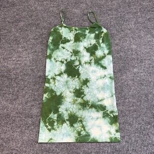 Mandee Y2K Green Tie Dye Extra Long Camisole Tank Top M/L
